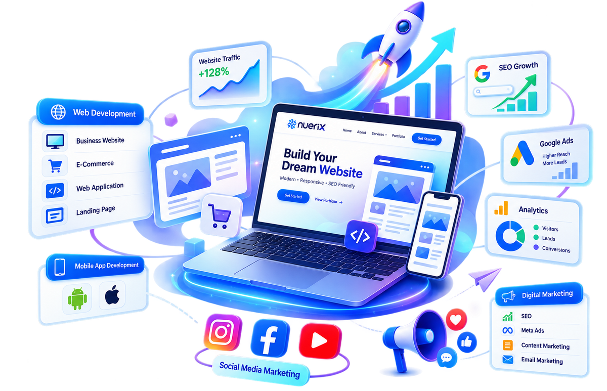 NuerixDigital digital marketing and web development services - SEO, Google Ads, social media marketing and website growth for Chennai businesses