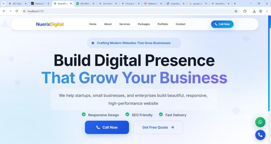NuerixDigital website homepage screenshot